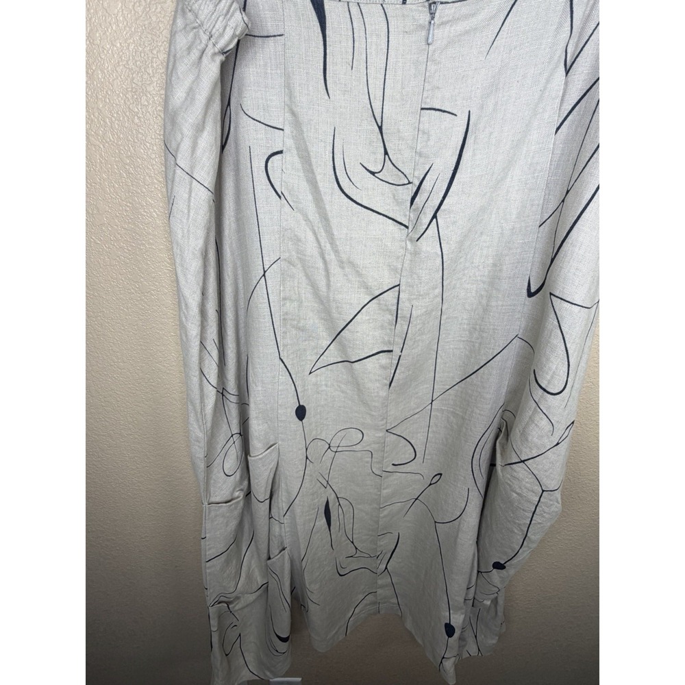 Night Studio Linen 2pc Set XL 100%‎ Linen Abstract Top Skirt Resort Coastal - Picture 5 of 10